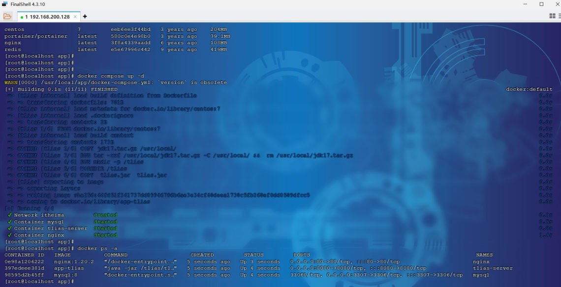 Docker部署项目截图