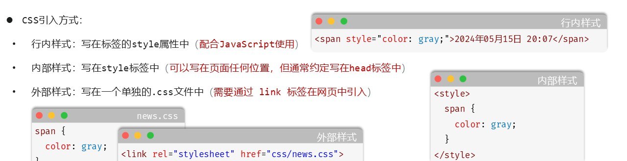 CSS 三种引入方式