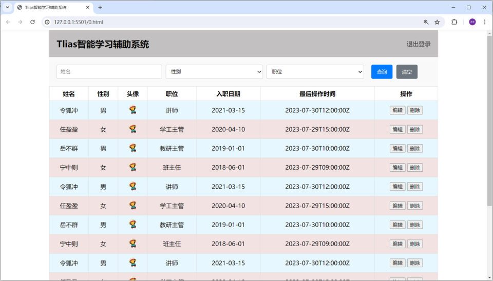 表格隔行换色的完成效果