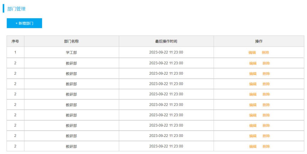 部门管理页面原型