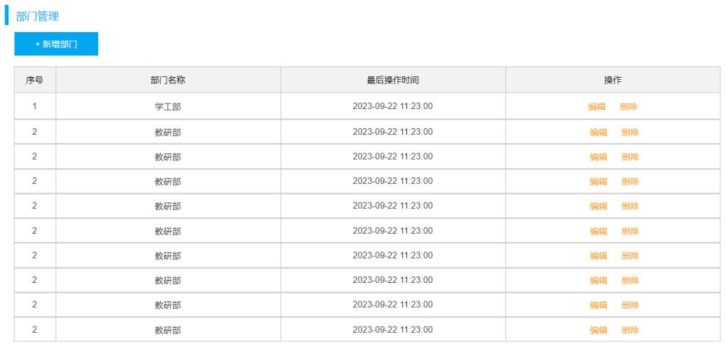 部门管理页面原型