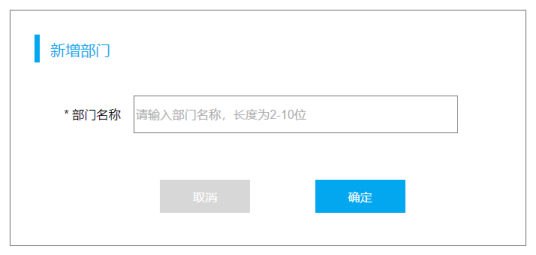 新增部门弹窗