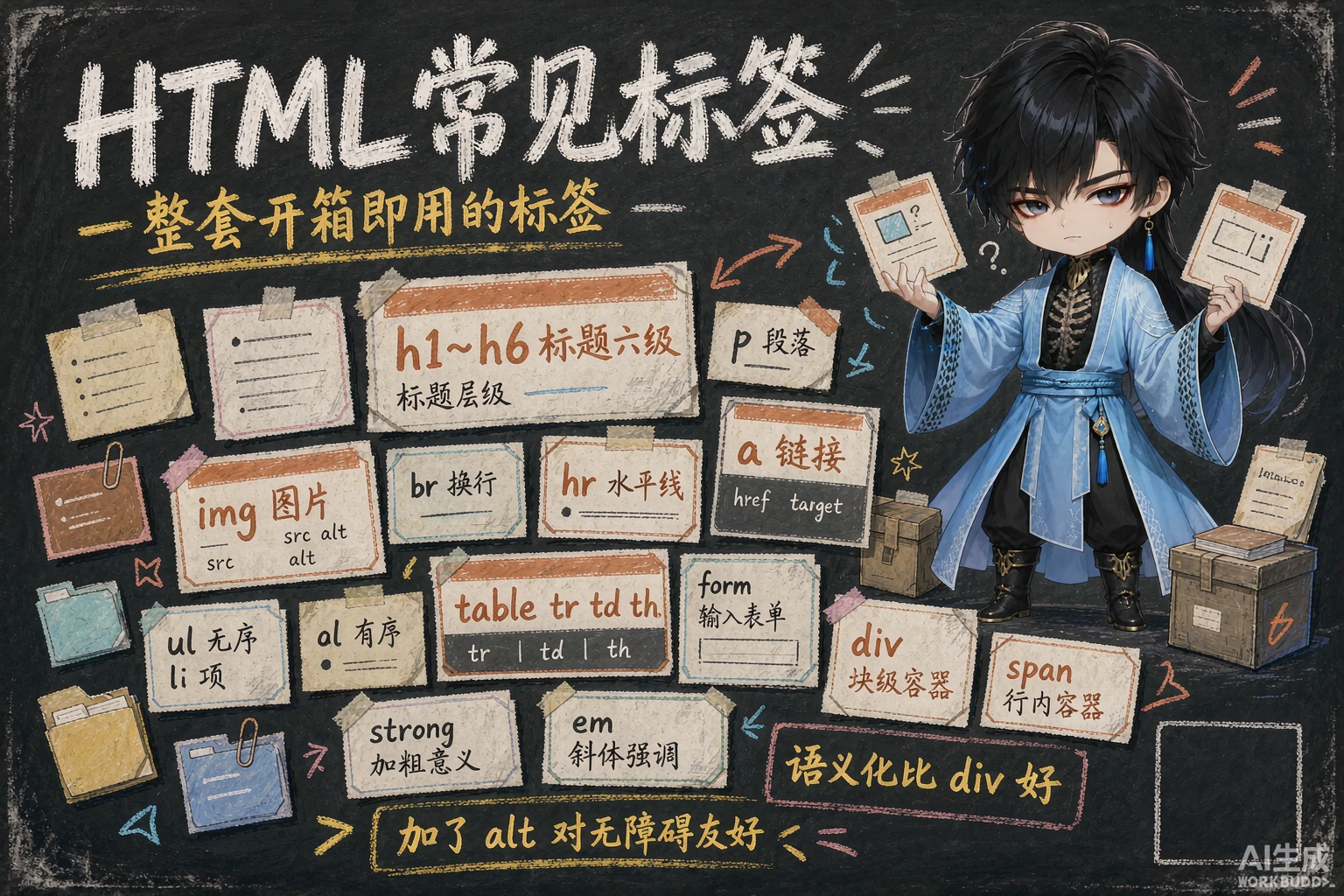 HTML常见标签 - 封面图