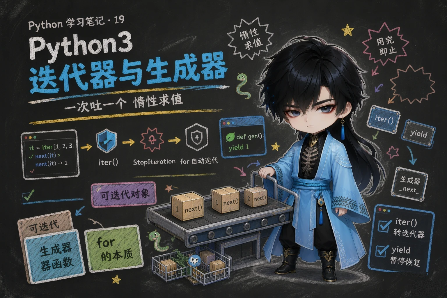 Python3 迭代器与生成器 - 封面图