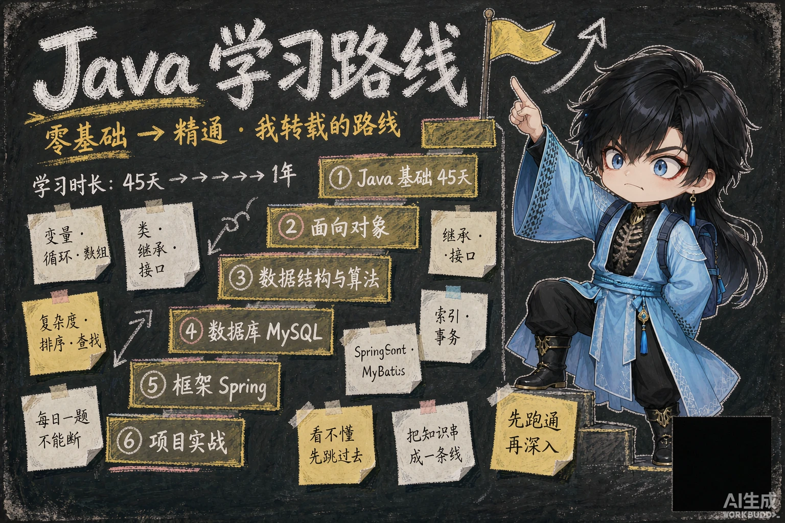 Java 学习路线 26 年最新零基础到精通一条龙(万人收藏⭐️) - 2026 全栈编程学习路线汇总:AIJavaGo前端(保姆级) 编程导航项目实战教程 - 封面图