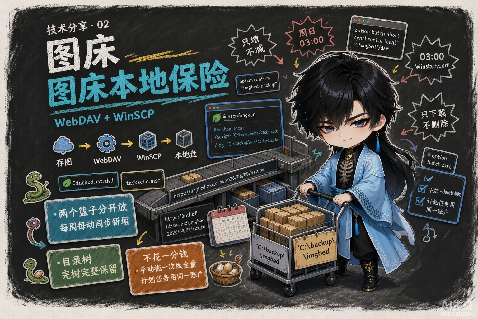 CloudFlare-ImgBed 系列：WebDAV + WinSCP 本地备份 Telegram 图片 - 封面图