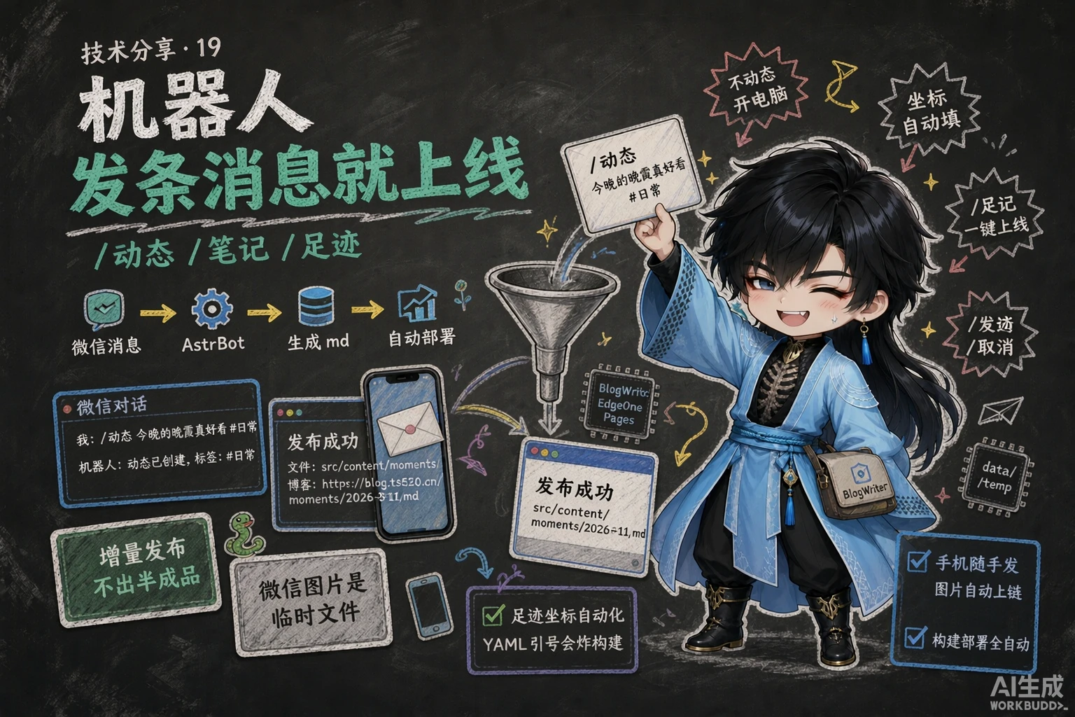 把博客后台搬进微信：随手一条消息就能发动态、笔记、足迹 - 封面图
